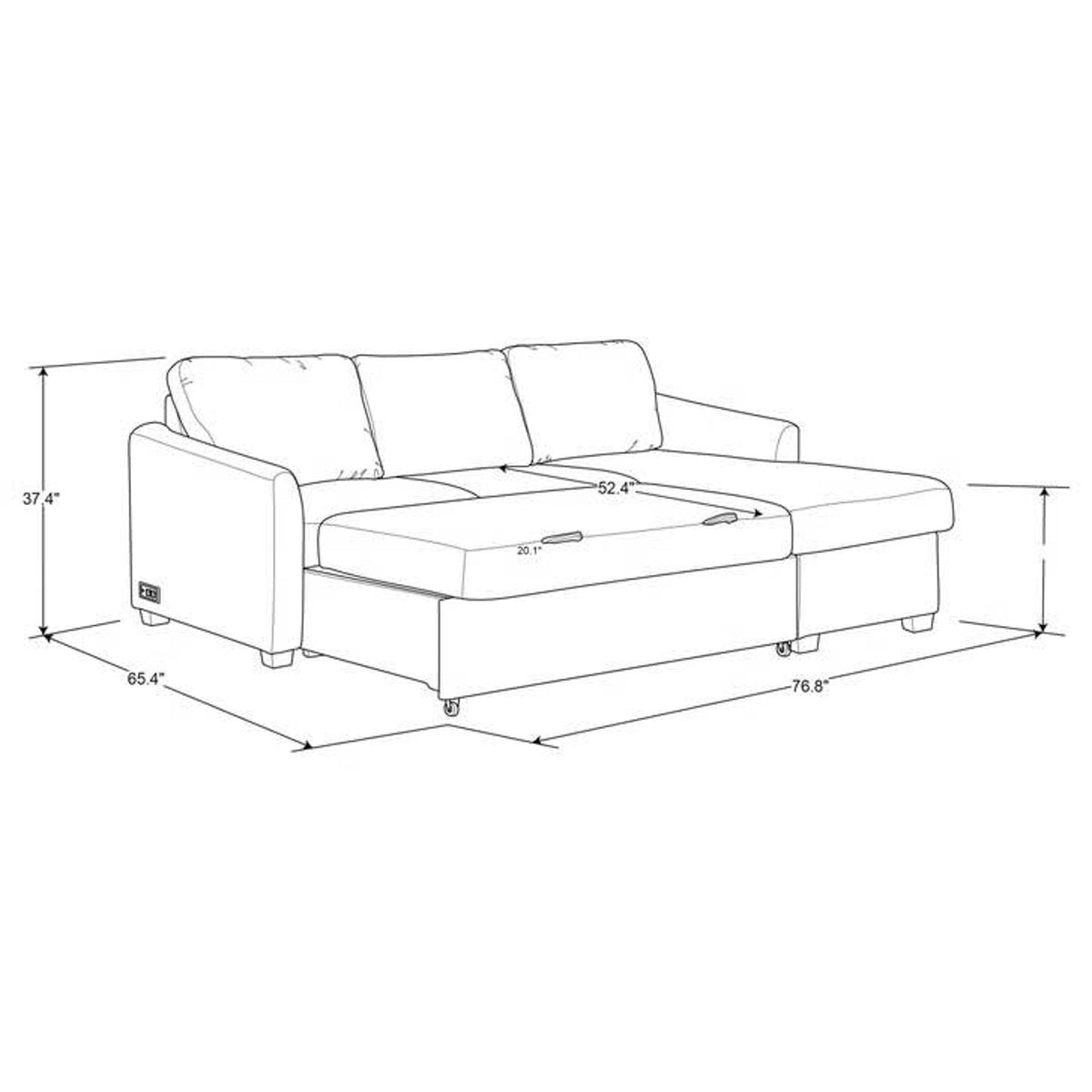 New Costco Coddle Cameron Convertible Sofa w/ Reversible Chaise & Storage – Delivery Available