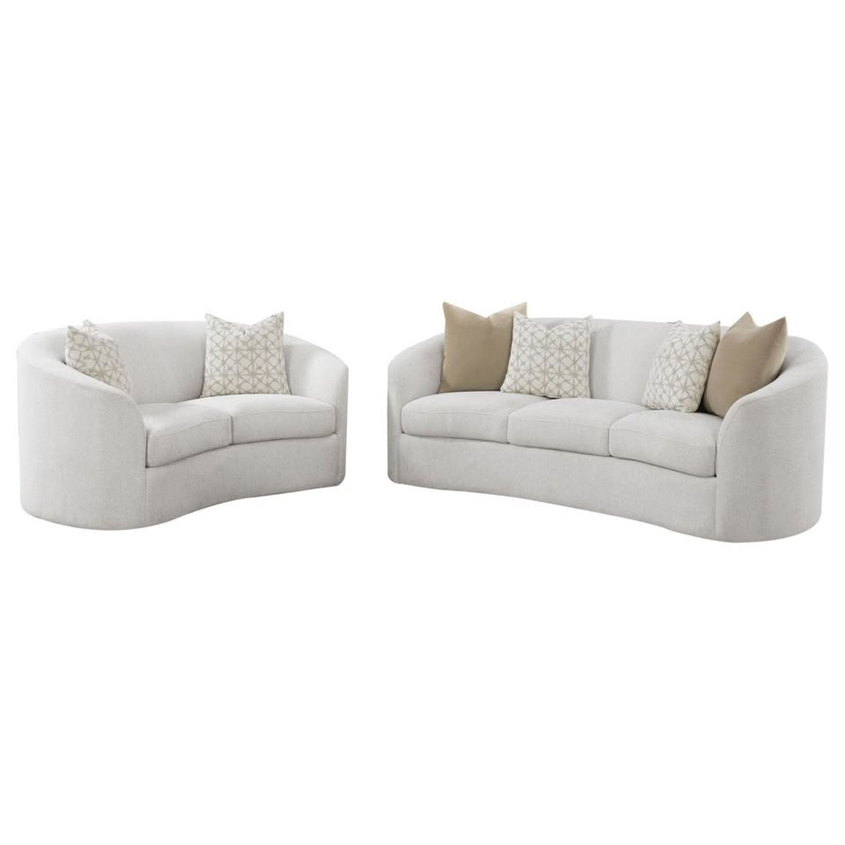 New Cream Bouclé Sofa & Loveseat Set – $3,659 Retail – Delivery Available