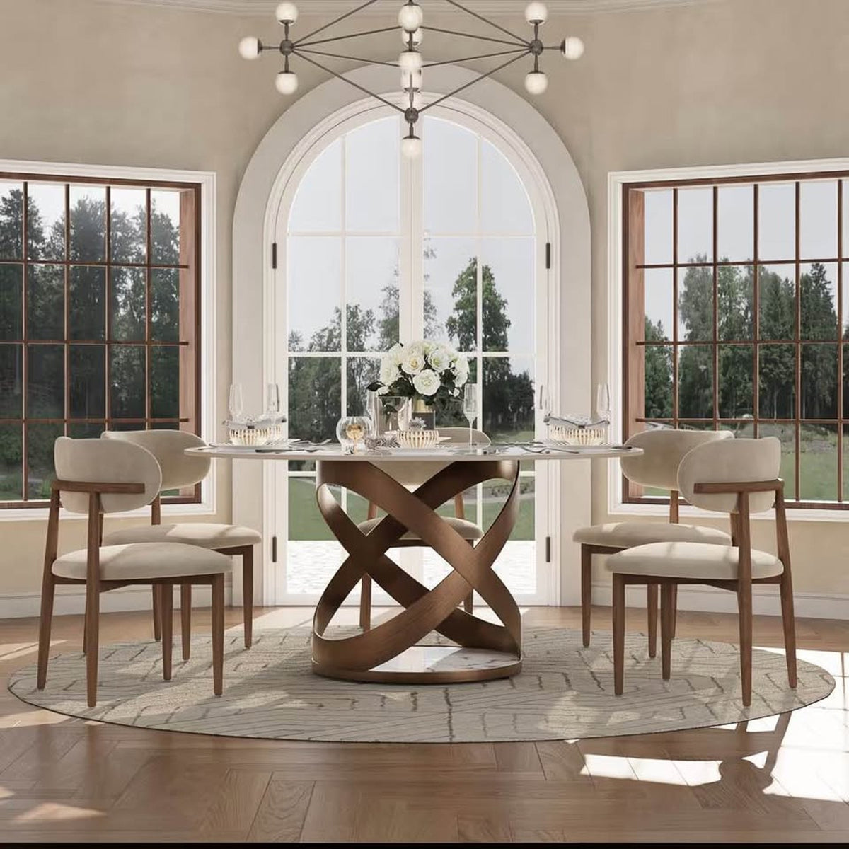 New 59” POVISON Maxwell Round Sintered Stone Dining Table – $1,799 Retail – Delivery Available