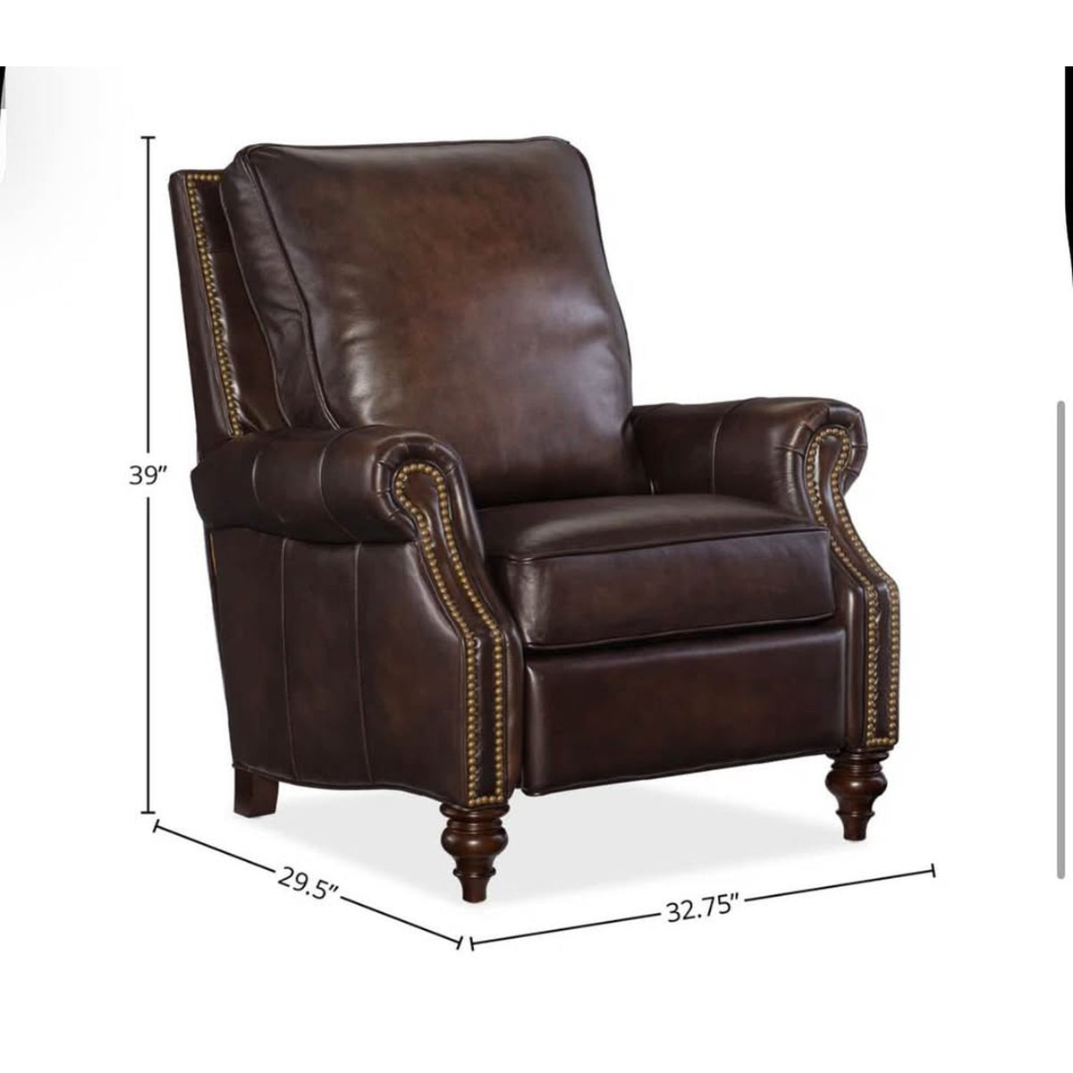 NEW OPEN BOX Birch Lane Lindley Genuine Leather Recliner – Top Grain Leather Club Chair