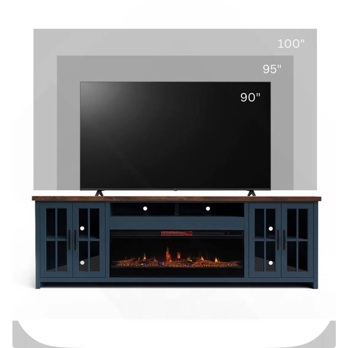 New Legends Furniture 97” Fireplace TV Stand Console – $2,199 Retail – Open Box - Delivery Available