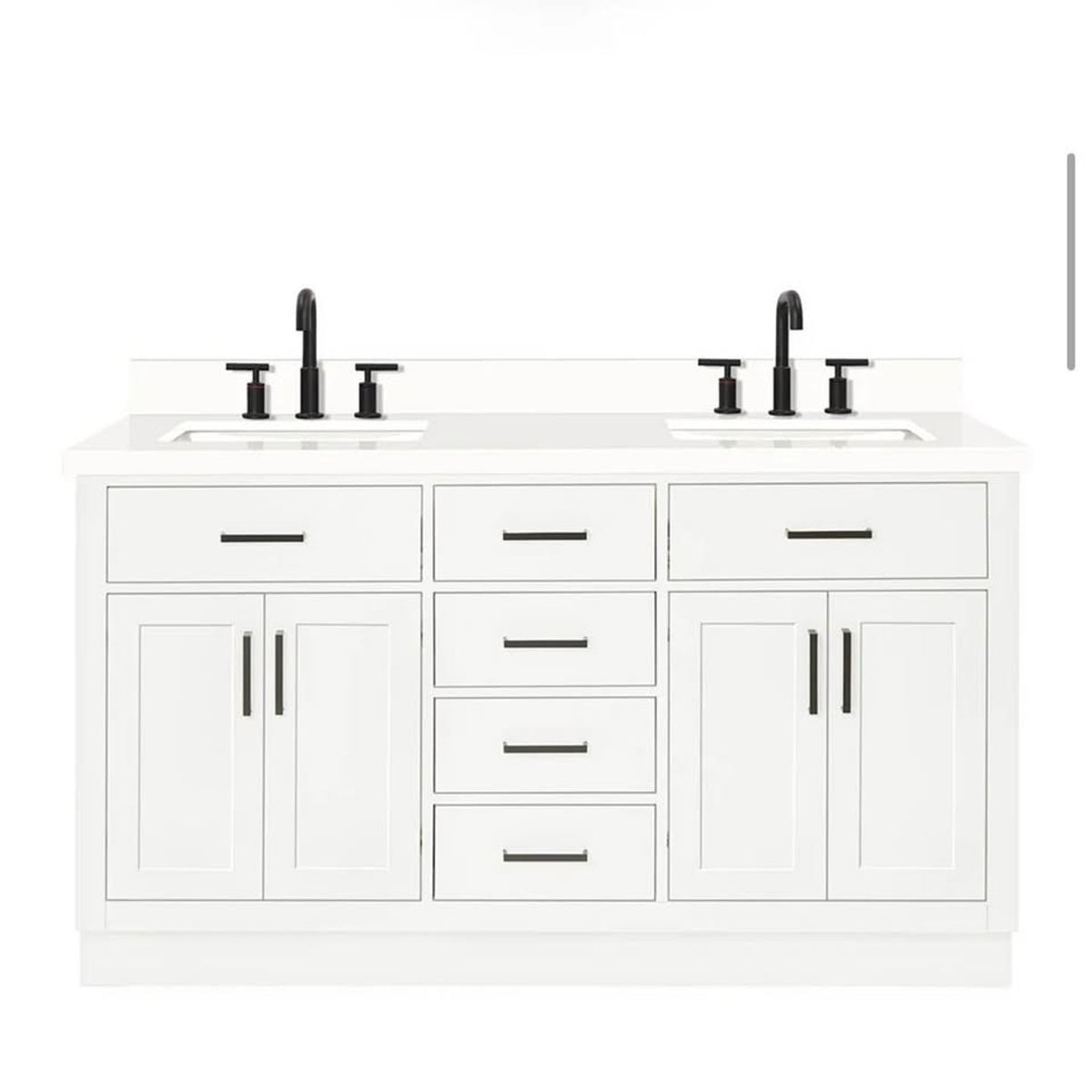 New White 60” Solid Wood Double Vanity – $3,975 Retail – Delivery Available