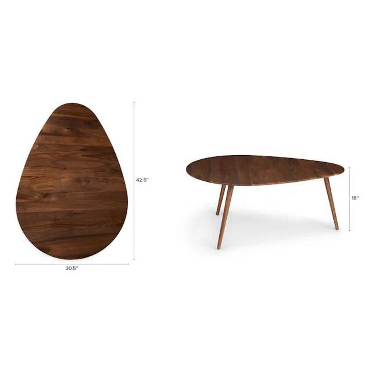 Article Amoeba 42.5” Coffee Table – Solid Walnut – $299 Retail – Delivery Available