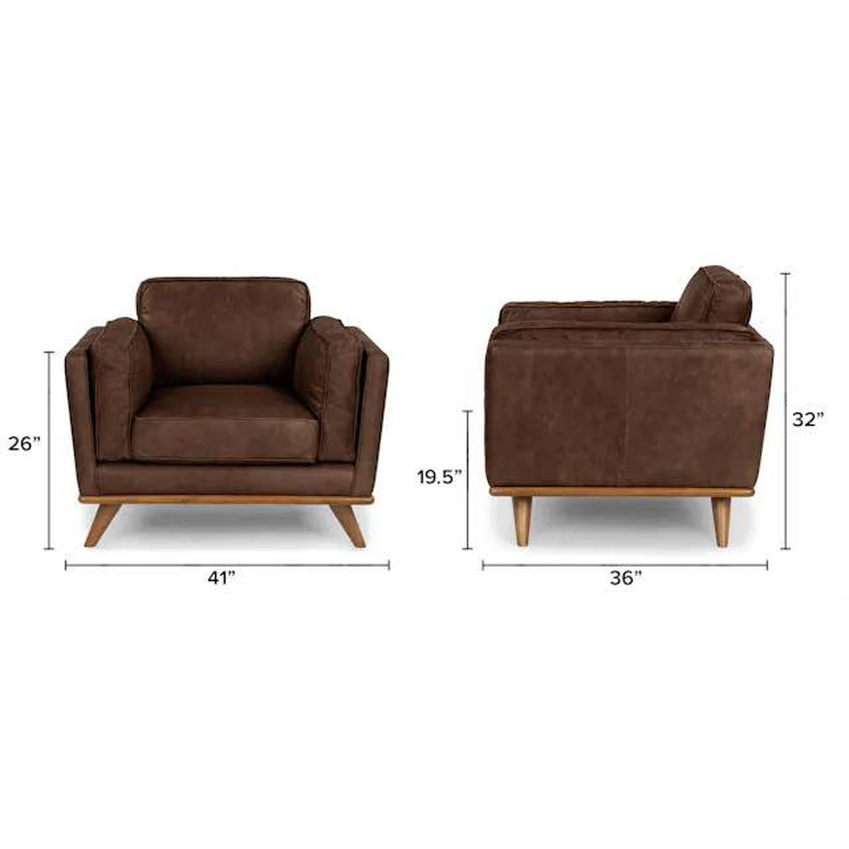 Leather Lounge Chair – Charme Chocolate – $1,099 Retail – Open Box – Delivery Avail