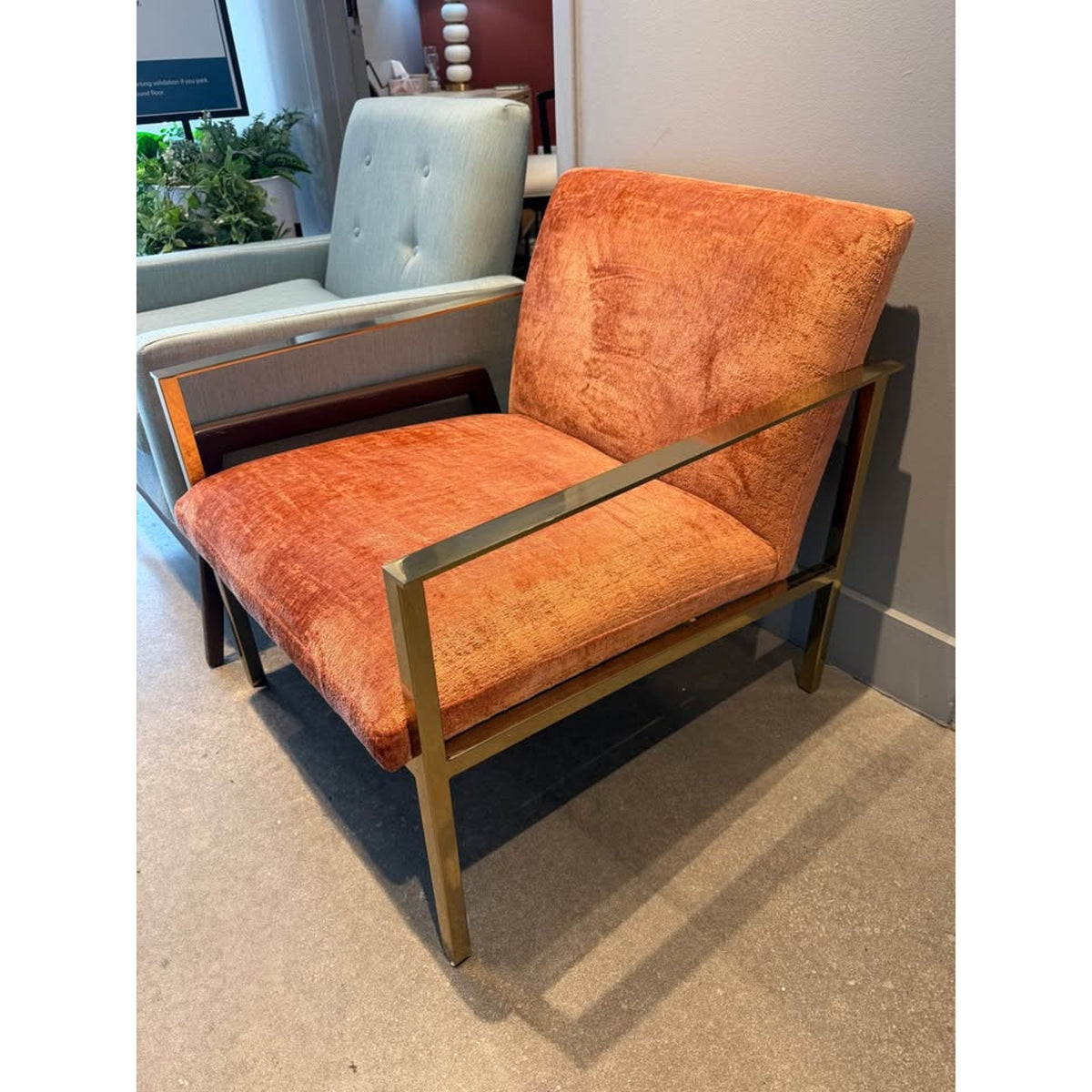 New Joybird Orla Accent Chair $2140 Retail “open box” in Plush Terra Rose Fabric 
Delivery Available