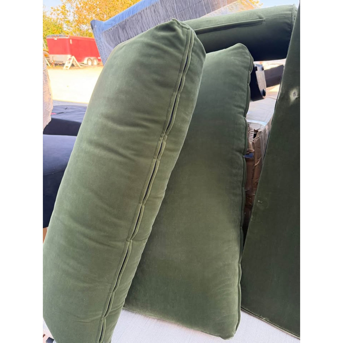 84” Olive Green Velvet Sofa | RETAIL $1,249 | DELIVERY AVAILABLE