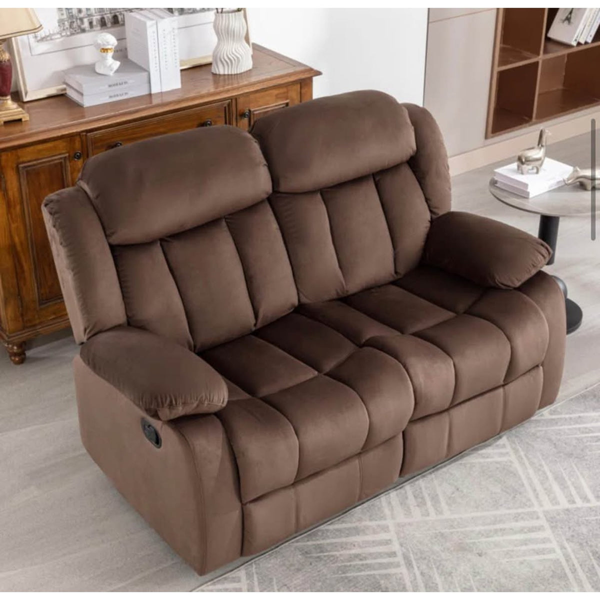 New 62” Microsuede Reclining Loveseat – Manual Recliner Couch $900 Retail Delivery Available