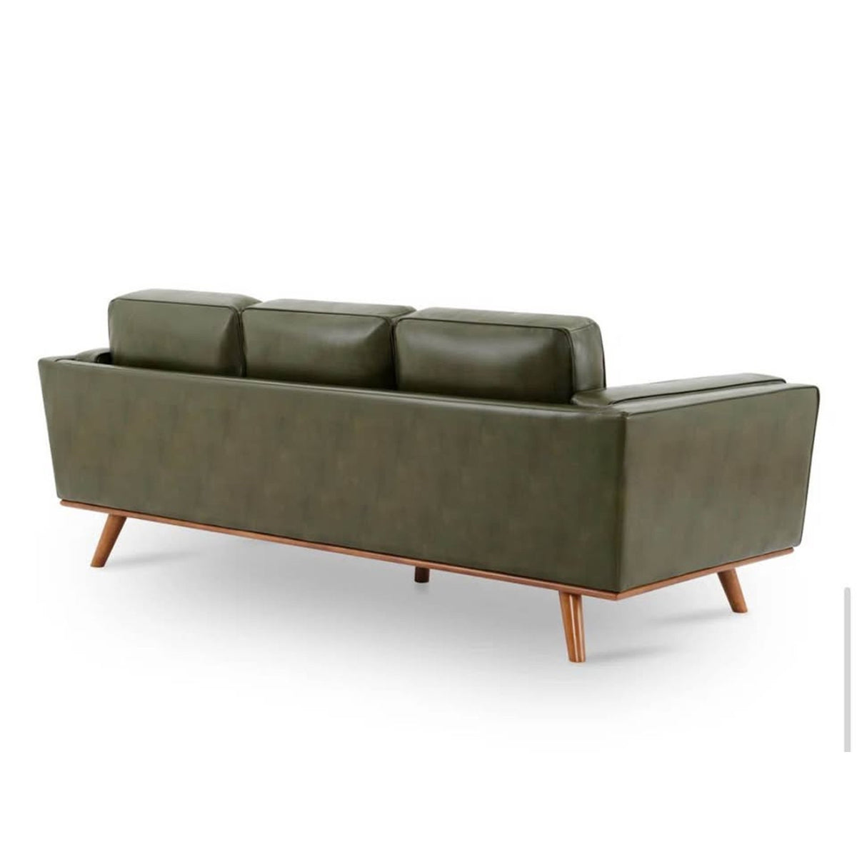 New 84” Vegan Leather Sofa – Olive Green - George Oliver Reeves - MCM - Delivery Available