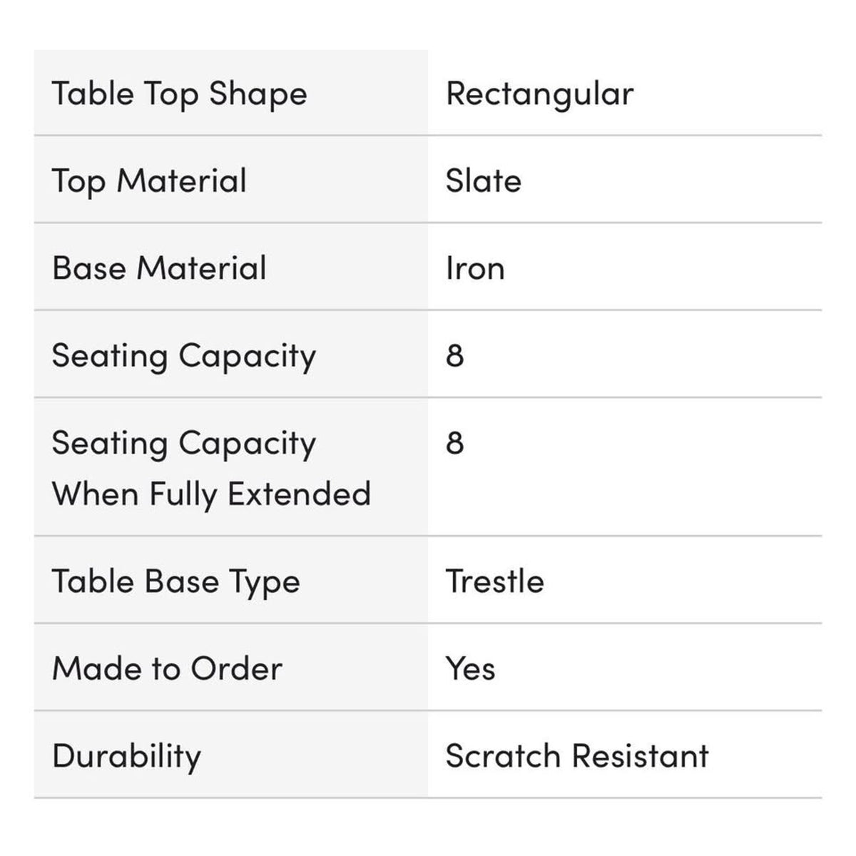 New Slate Bar Table 86” Black Metal Base & Gray Slate Top $1499 Retail “open box” Delivery Available