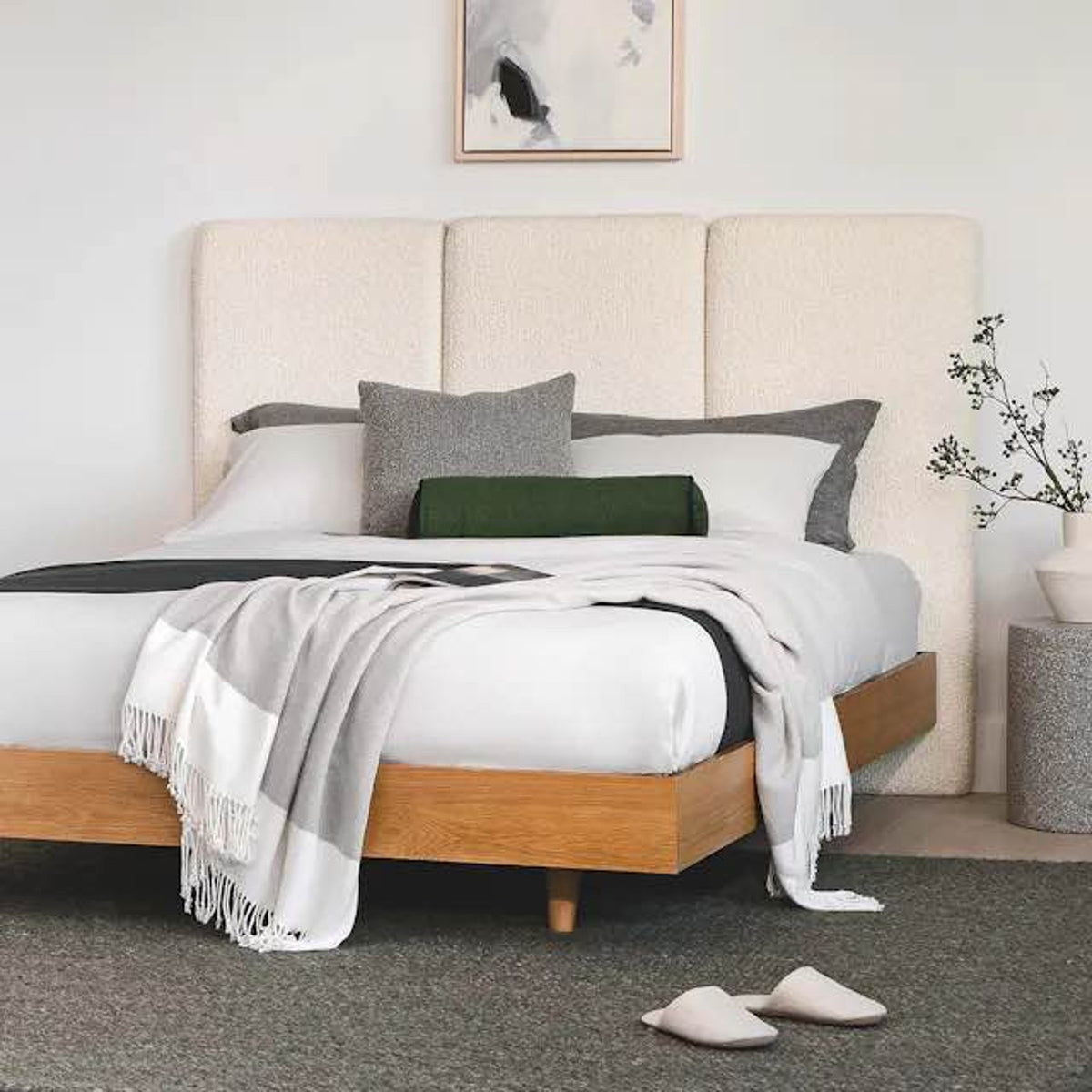 Article | Queen Platform Bed Frame | Basi - Oak | Delivery Available