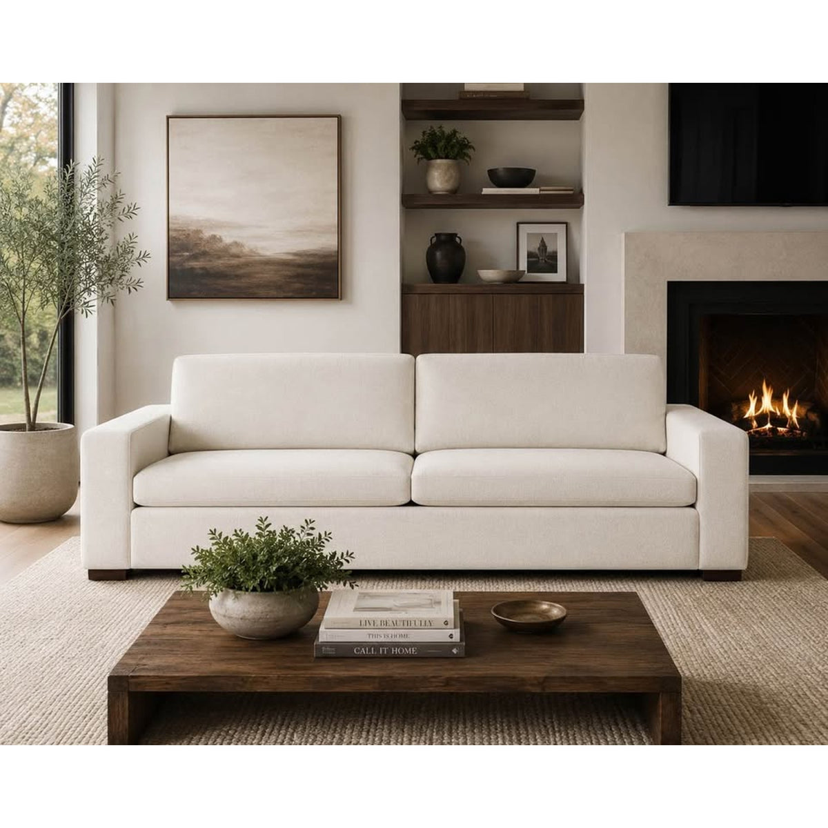 Albany Park Barton Sofa | Bone Performance Chenille | 101” Delivery Available