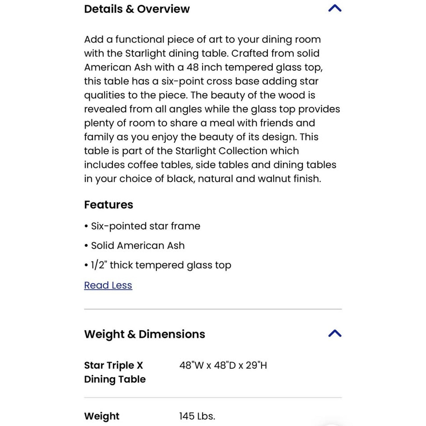 48” Glass Top Dining Table - New “Open Box” $1200 Retail - Black Base - 2pcs - Delivery Available