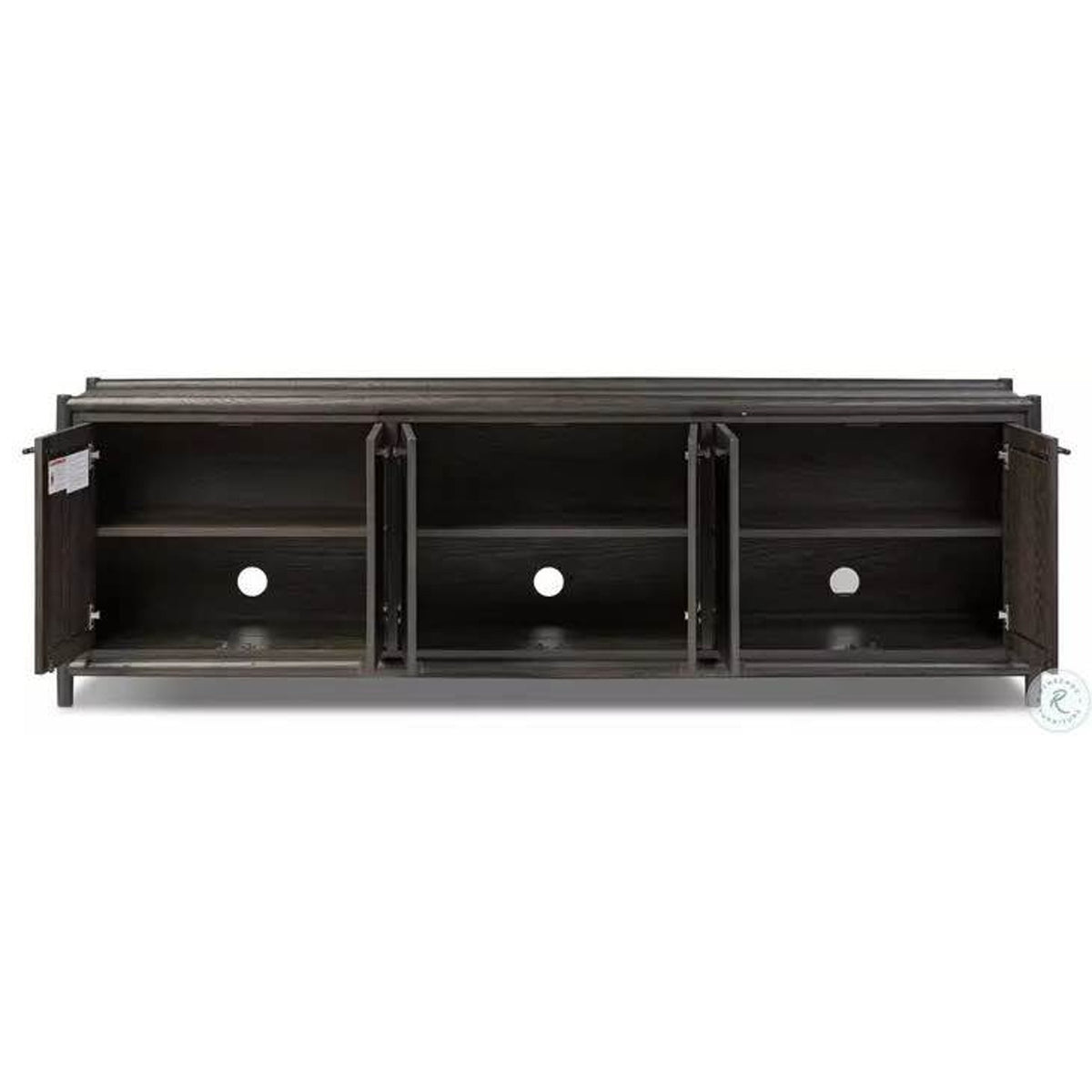 Four Hands Glenview 94” 6-Door Sideboard – Smoked Black – Retail $2,899 – Delivery Available