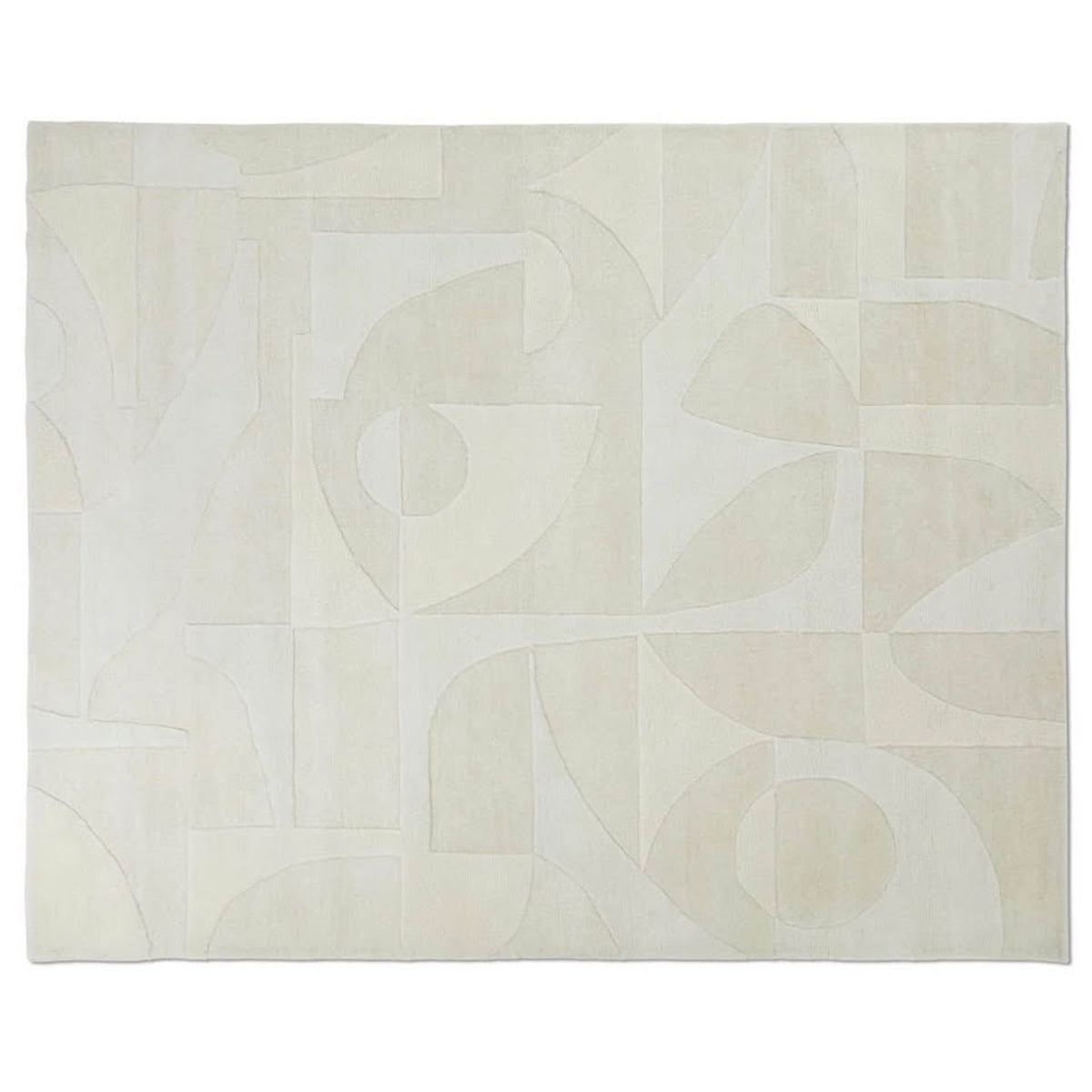 Article | 8x10 Handwoven Wool Rug + Rug Pad Bundle | Fraya - Textured Ivory | Delivery Available