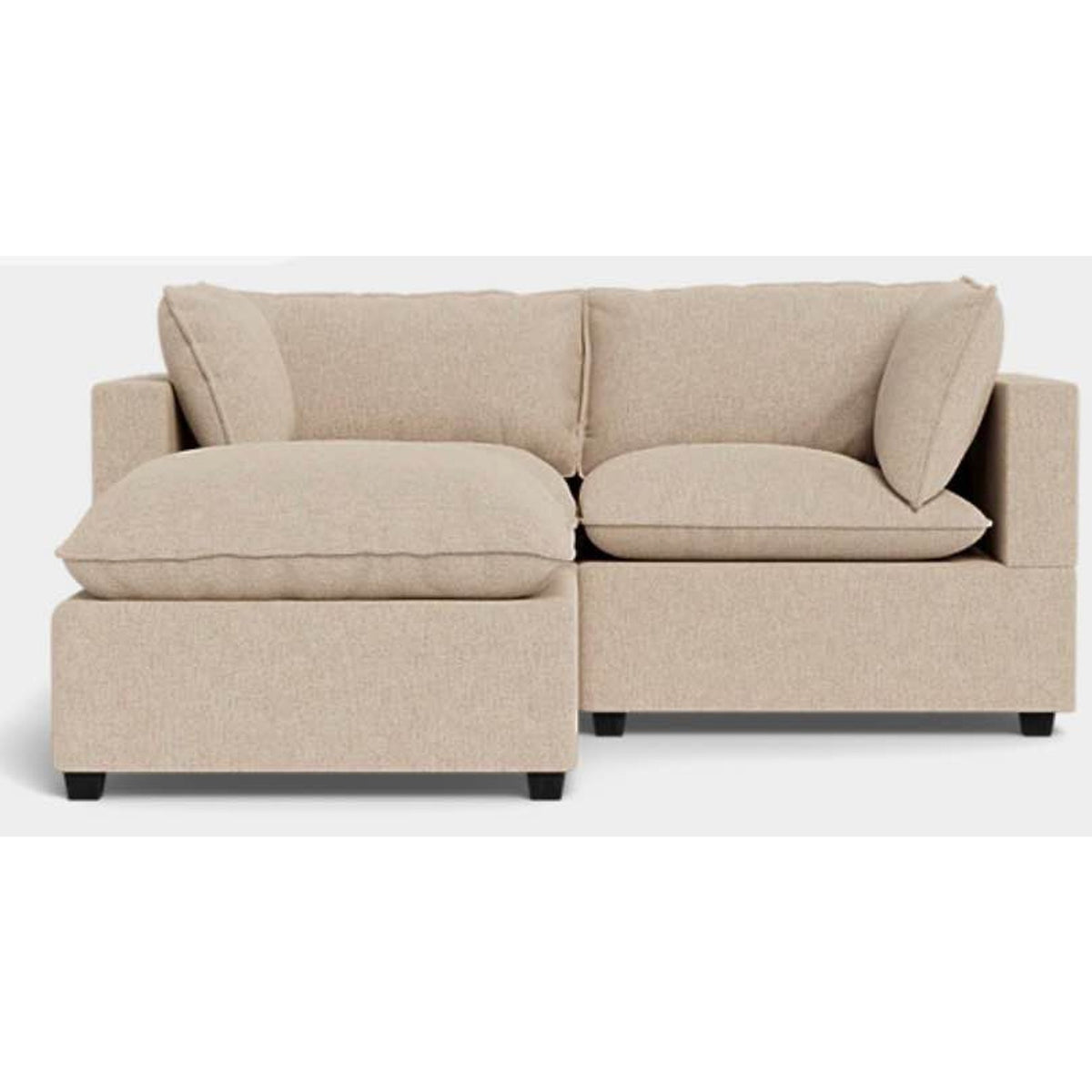 Albany Park Kova Pillow Cushion Sofa + Ottoman | Fawn Performance Bouclé | 86” Delivery Available
