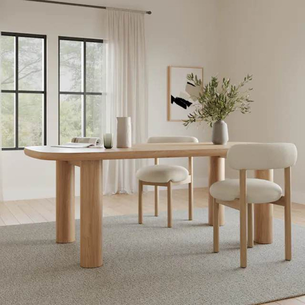 New Article Adel 82.5” Dining Table – White Oak – $1,299 Retail – Open Box - Delivery Available