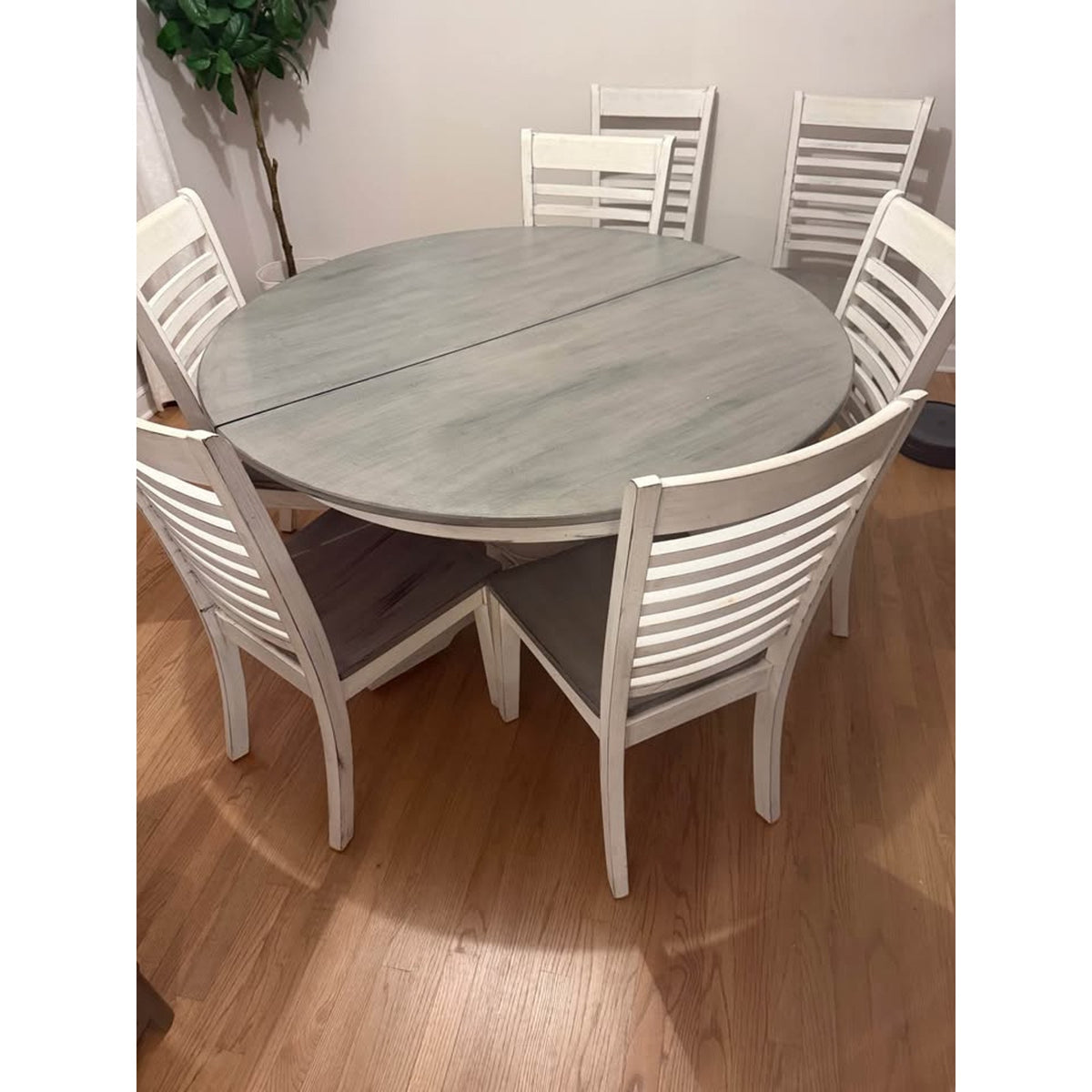 9-Piece Solid Wood Extendable Dining Set – 52” Pedestal Table + 8 Chairs - Delivery Available