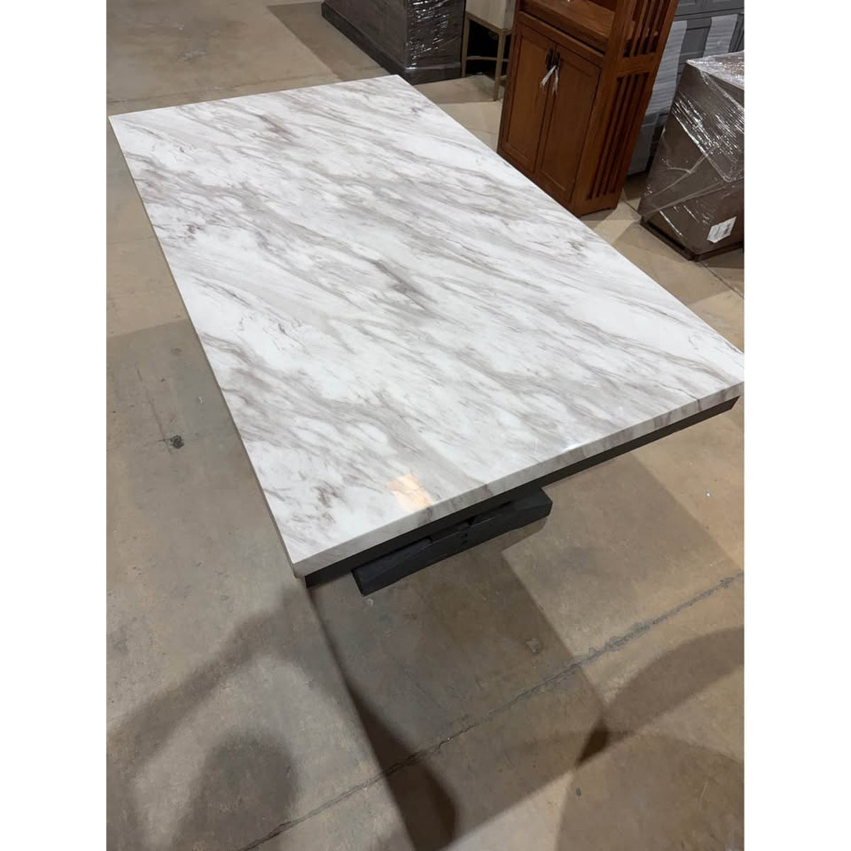Modern Faux Marble Dining Table | 72” x 42” | Seats 6 | New Open Box - Delivery Available