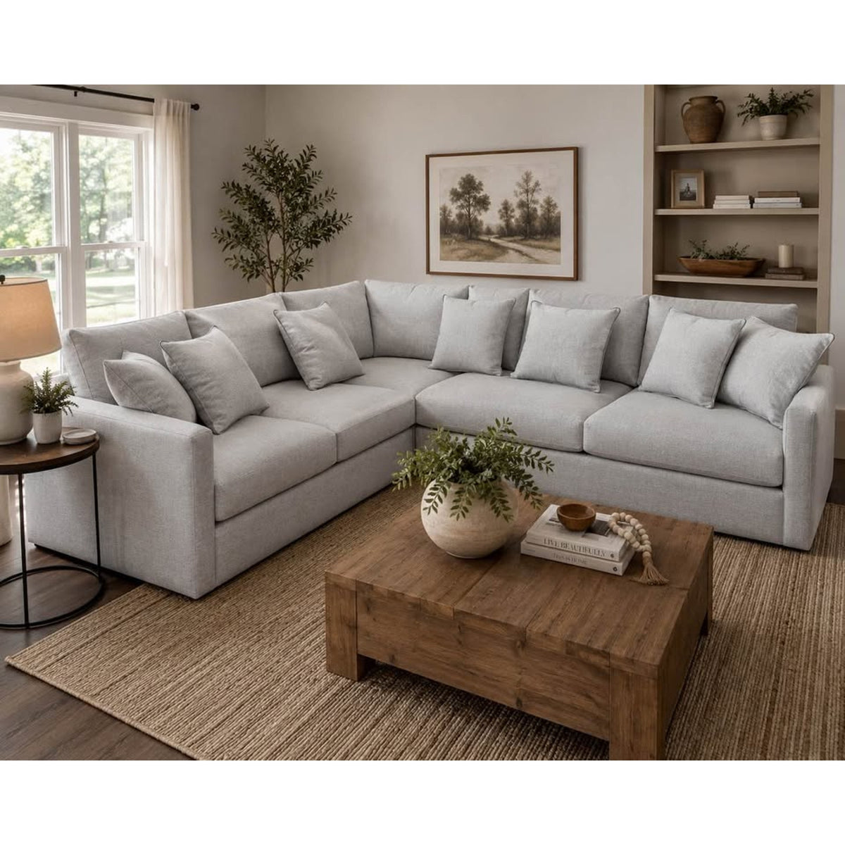 New Stone & Leigh Savannah Sectional – $4,102 Retail – Light Gray - Open Box – Delivery Available