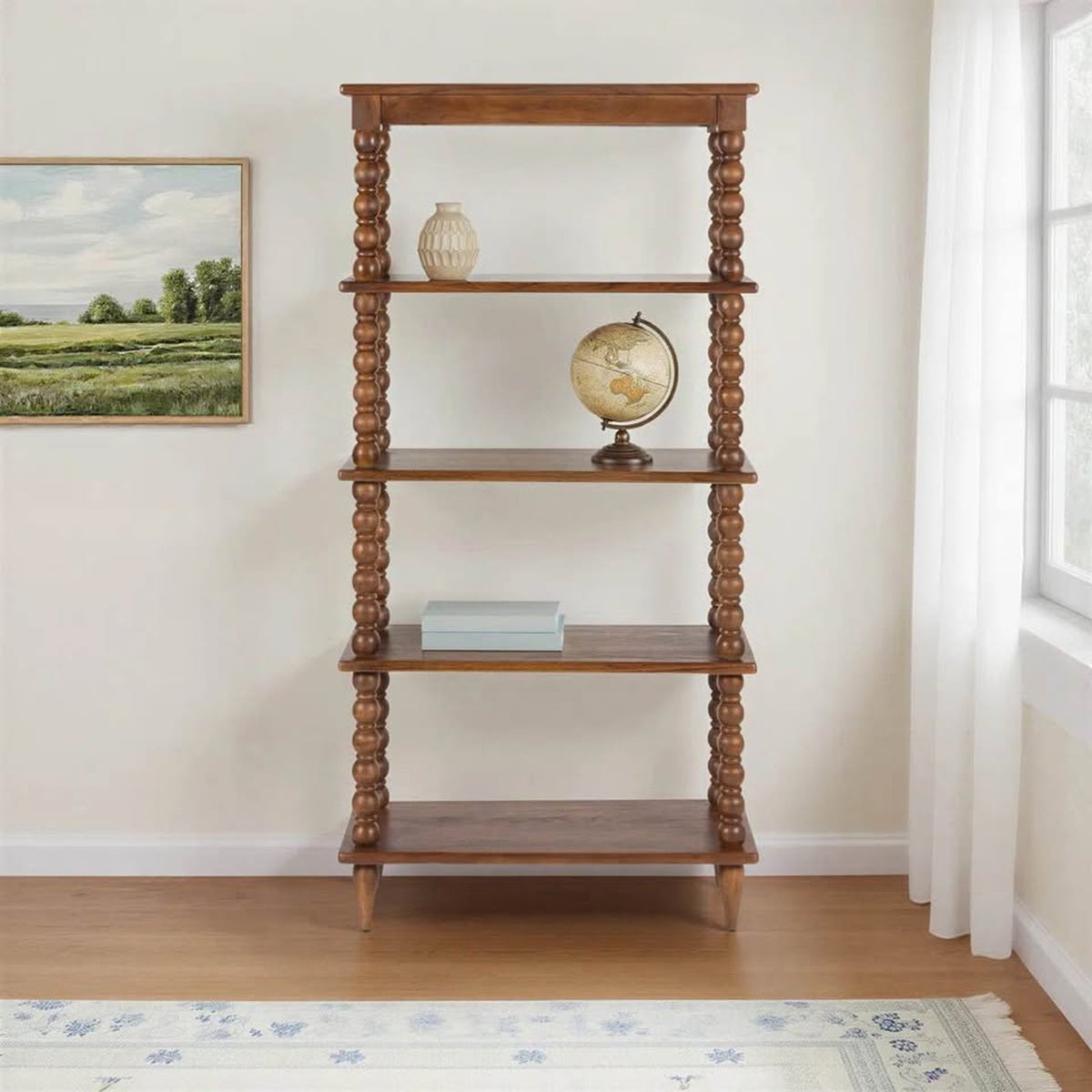Birch Lane Isabel Solid Wood Spindle Étagère / Bookcase New Open Box $2299 Retail - Delivery Avail