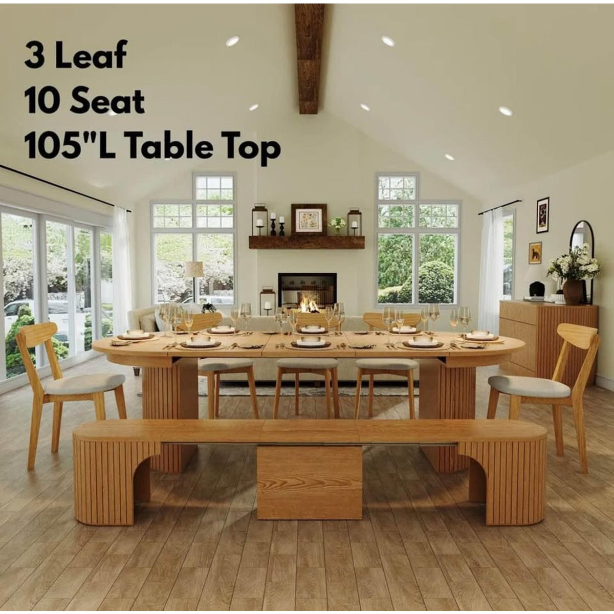 Cedarra 45”-105” Extendable Oval Oak Dining Table | New Open Box - Delivery Available