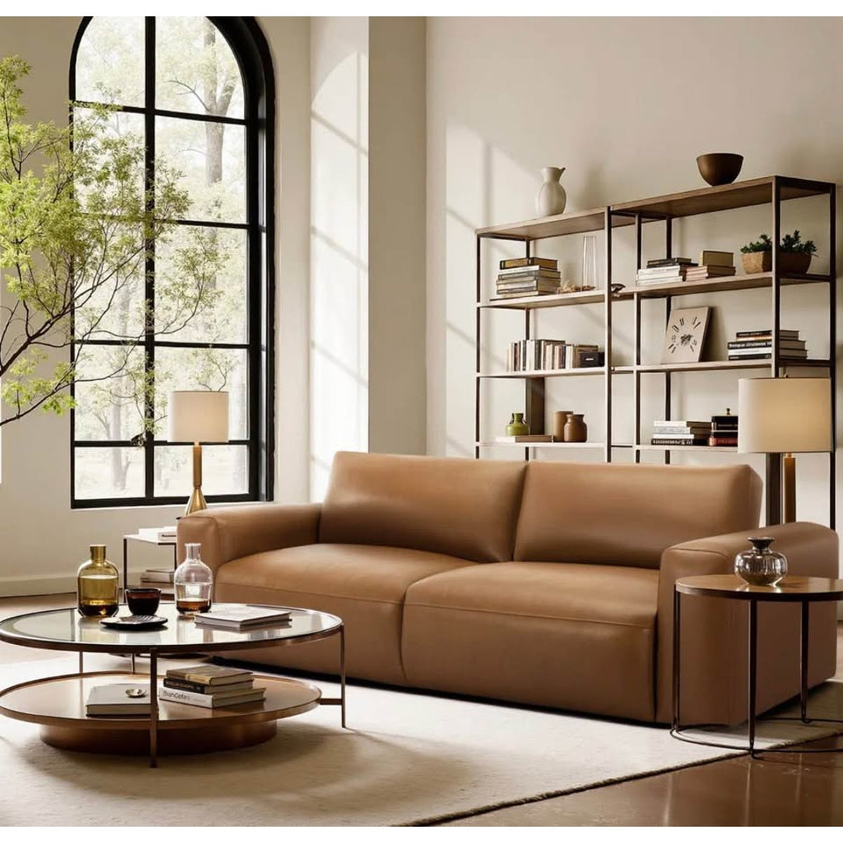 95” Modern Vegan Leather Sofa - Open Box - $1,699 Retail - Delivery Available