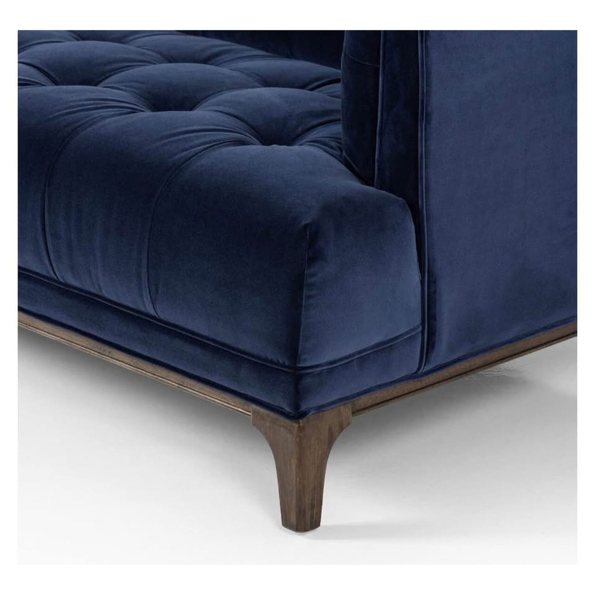 Four Hands Dylan 91” Tufted Tuxedo Sofa in Sapphire Navy Velvet – $2099 Retail - Delivery Available