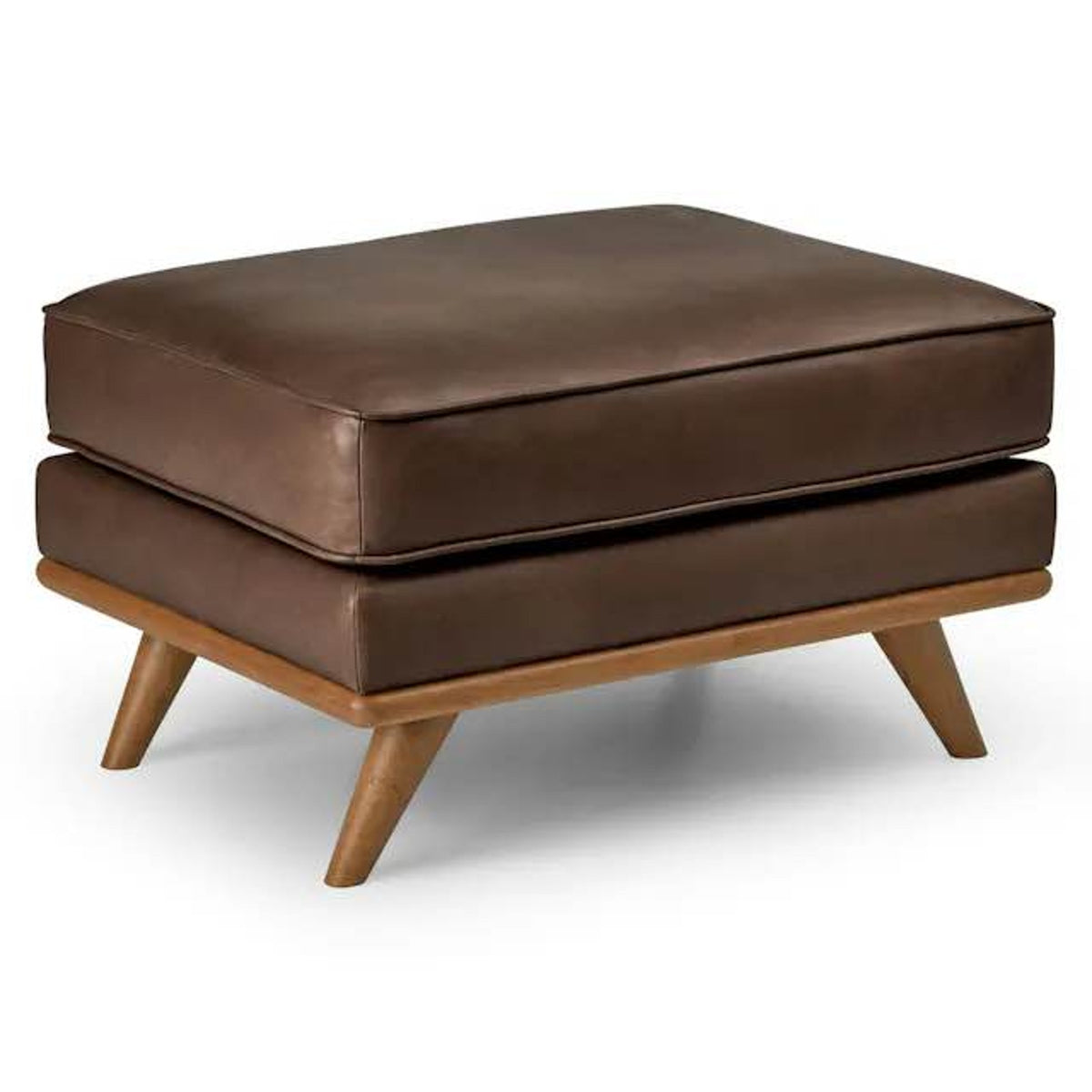Article Timber 31” Leather Ottoman – Charme Chocolat – $499 Retail – Delivery Available