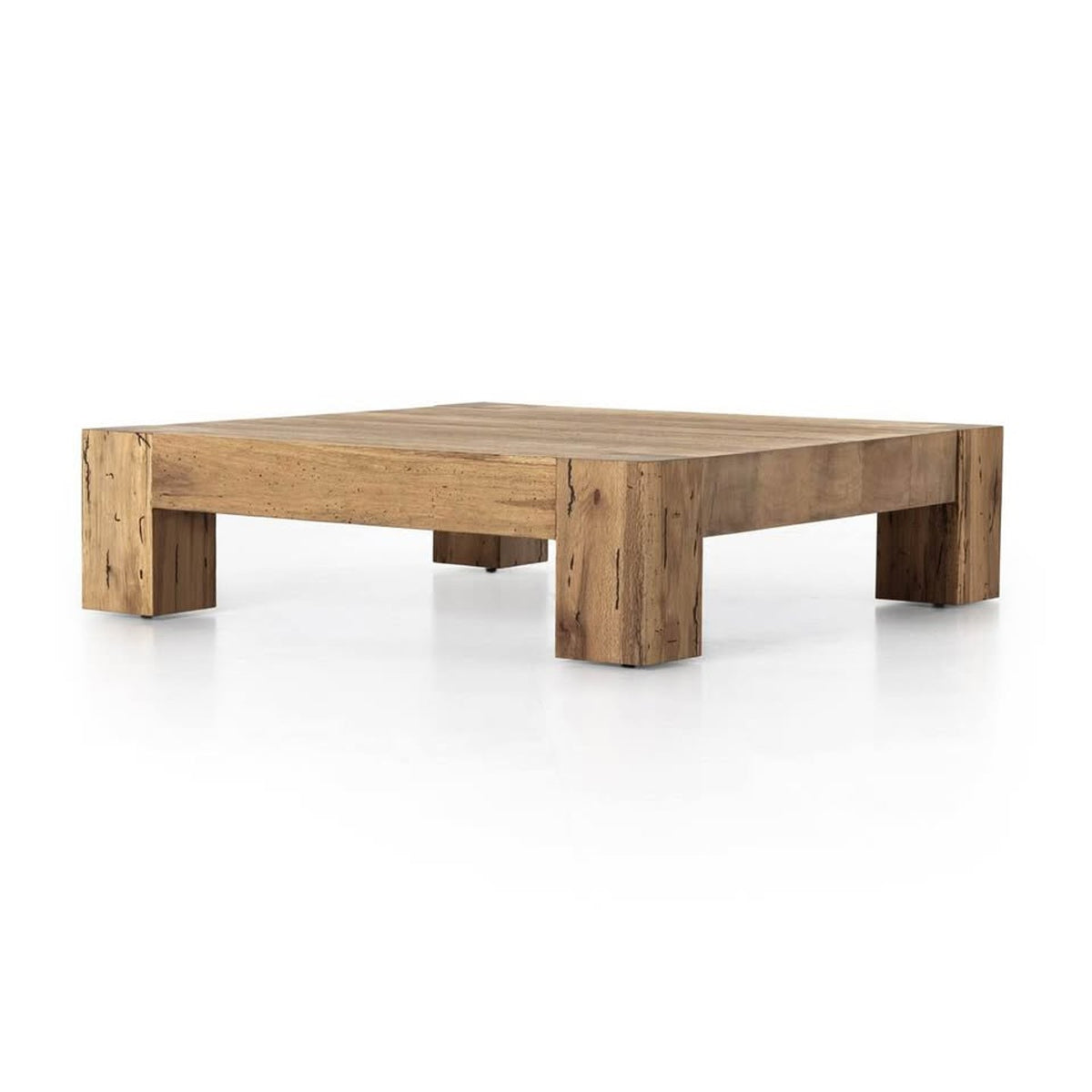 Four Hands Abaso 55” Square Coffee Table Rustic Wormwood Oak Designer Coffee Table Delivery Avail