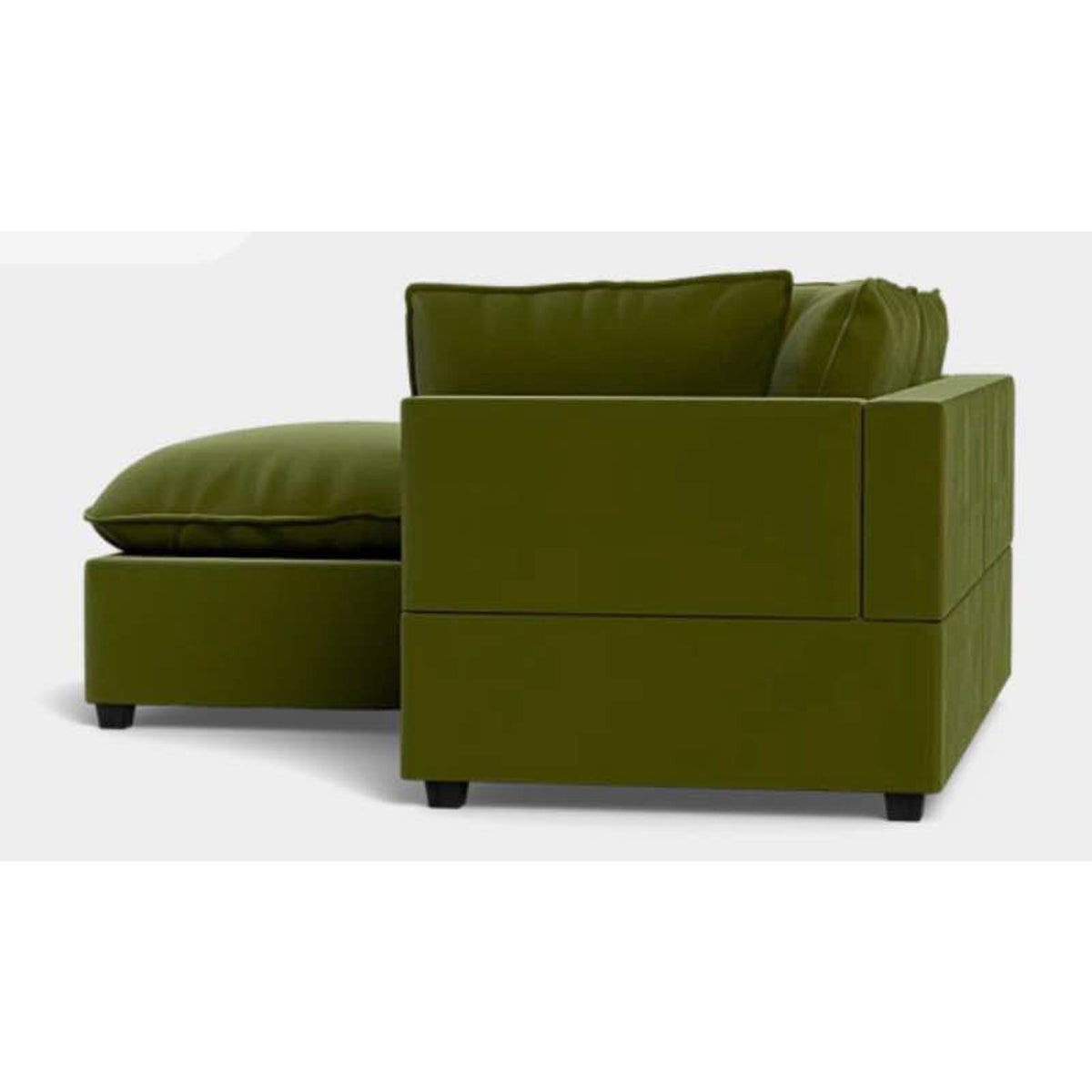 Albany Park Kova Pillow Cushion Sofa + Ottoman | Olive Performance Velvet | 86” Delivery Available