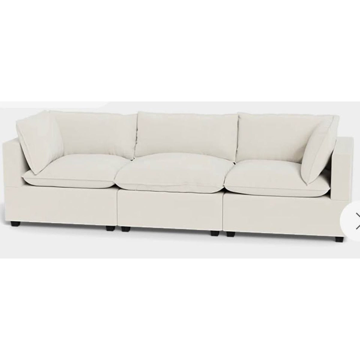 Albany Park Kova Pillow Cushion Sofa | Oyster White Performance Chenille | 122” - Delivery Available