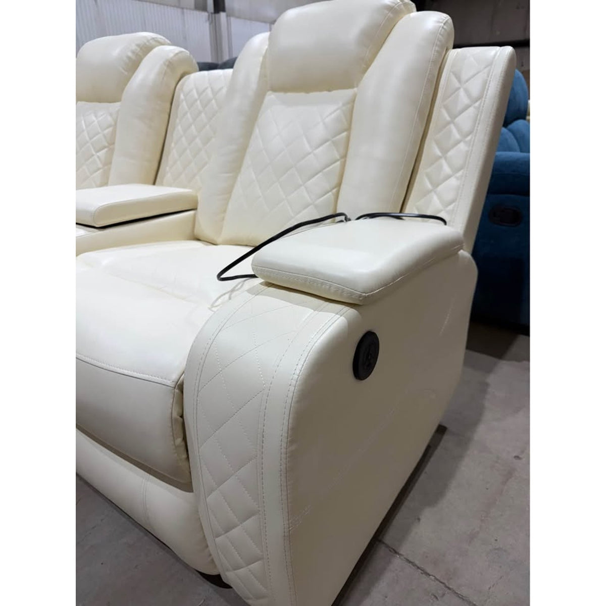 White Faux Leather Sectional Sofa Couch - 3pcs - Electric Recliners - New “open box” - Delivery Available
