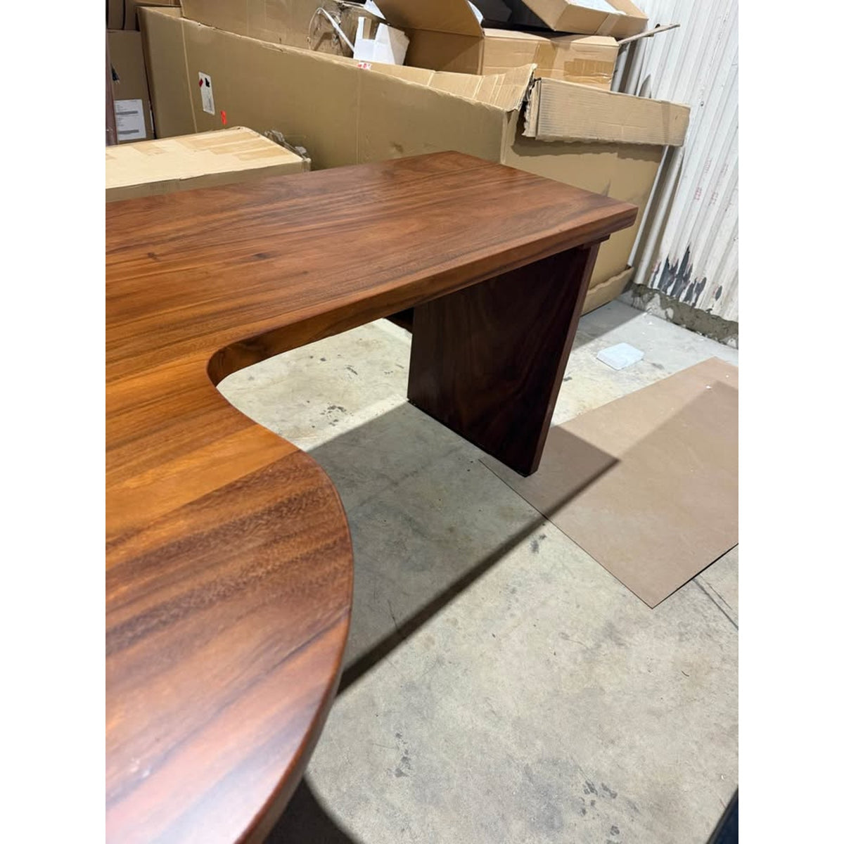 New Modern Walnut Executive Desk – Organic L-Shaped Design 63” L Shape Delivery Available