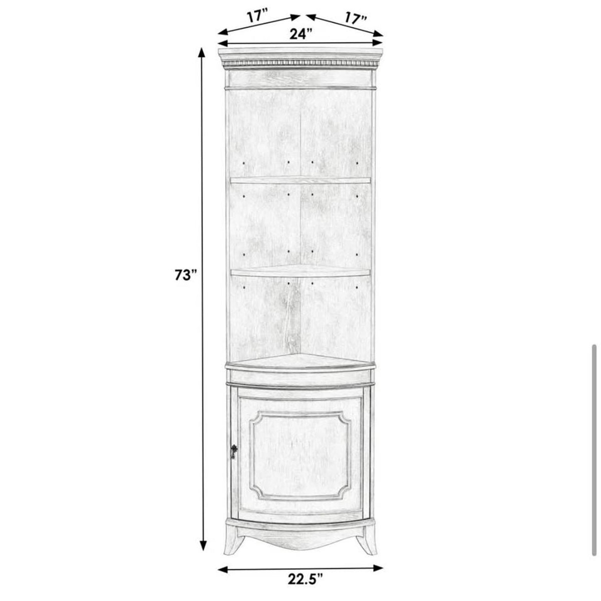 Specialty Corner Dining Cabinet – Blue Finish $1200 retail “open box” Delivery Available