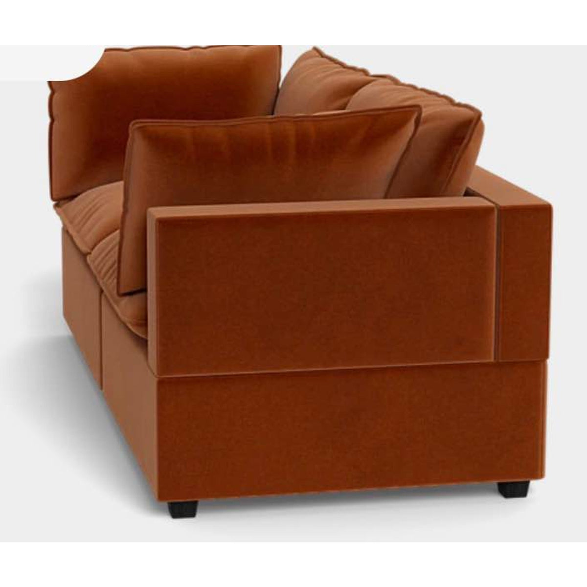 Albany Park Kova Pillow Cushion Sofa | Rust Performance Velvet | 86” - Delivery Available