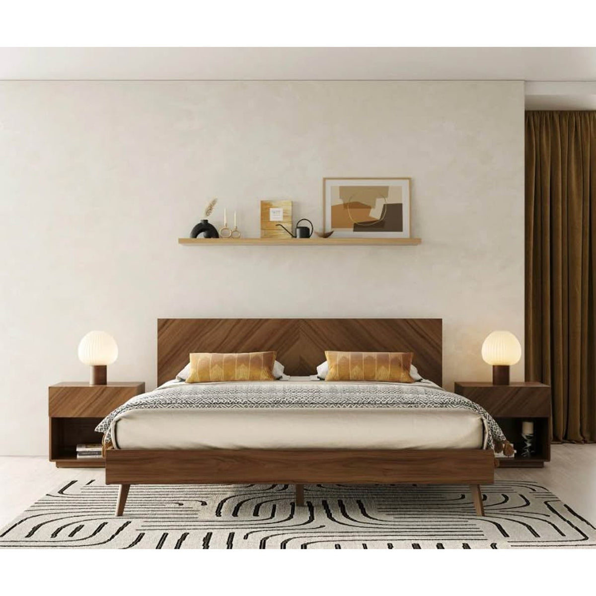 New Eastern King Walnut Platform Bed – $1,940 Retail – Open Box – Delivery Available