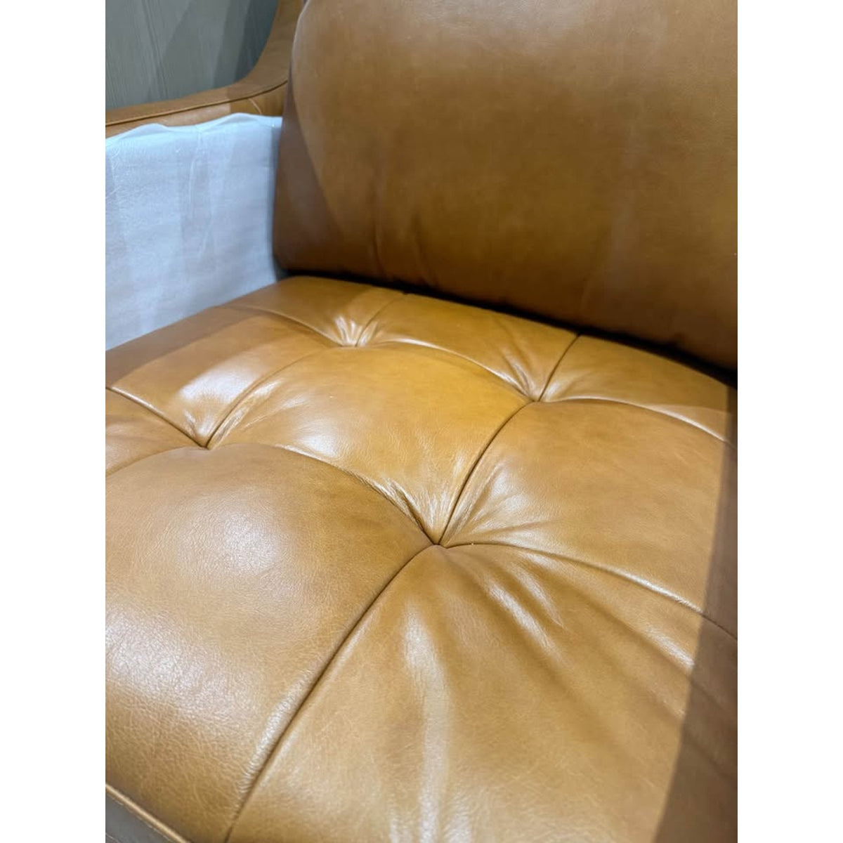 New Joss & Main Leather Arm Chair - Cognac Leather “open box” $900+ Retail - Delivery Available