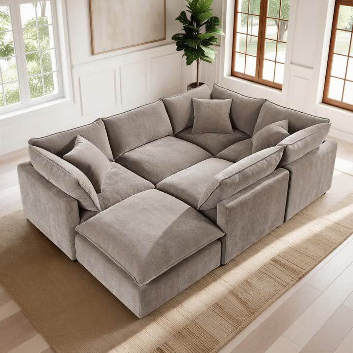 Aiden & Ivy Sydney 6-Piece Modular Sectional with Ottoman – Taupe – $2,299 Costco Retail Delivery