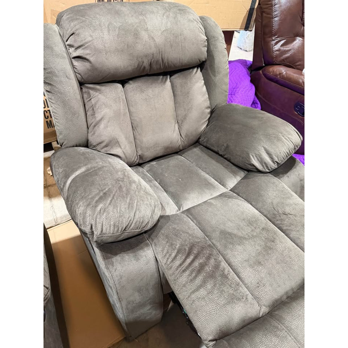 3-Piece Light Tan Reclining Sofa, Loveseat & Chair Set – New Open Box