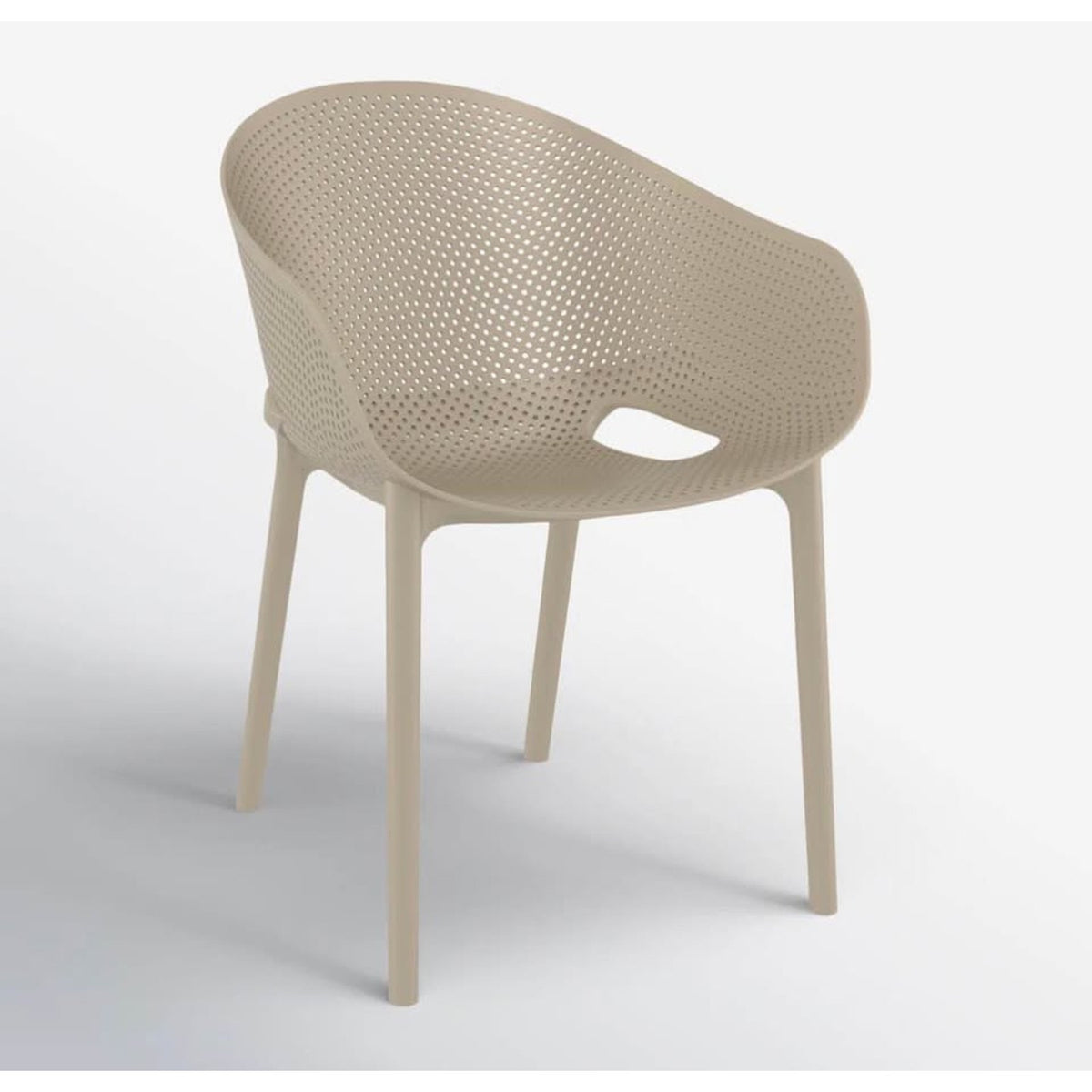 Allmodern Outdoor Patio Set 7pcs - Taupe/Sand Color - 6 Stackable Chairs - $1600 Retail - Delivery
