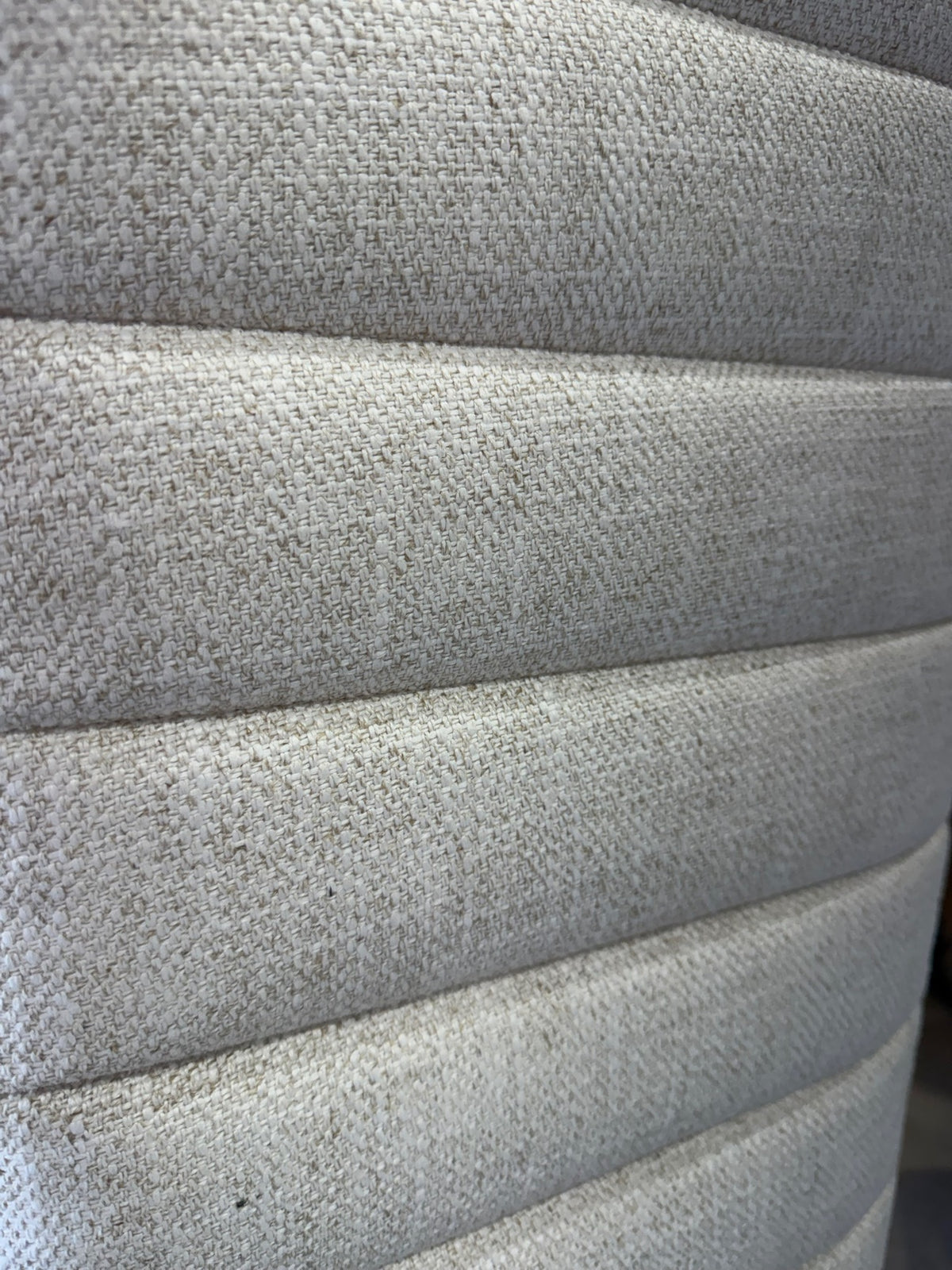 New Four Hands Augustine 97″ Sofa in Dover Crescent — Channel-Tufted Linen-Blend — Delivery Available