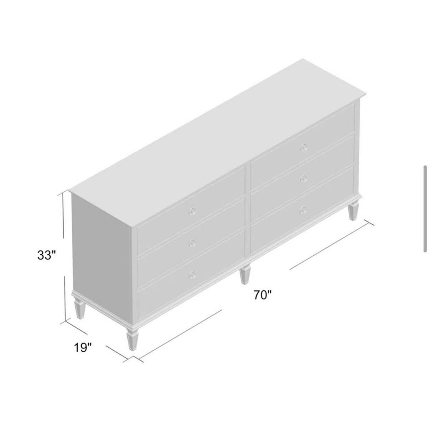 70” Victoria 6 Drawer Wood Dresser by Canora Grey - New Open Box $1379 Retail Delivery Available