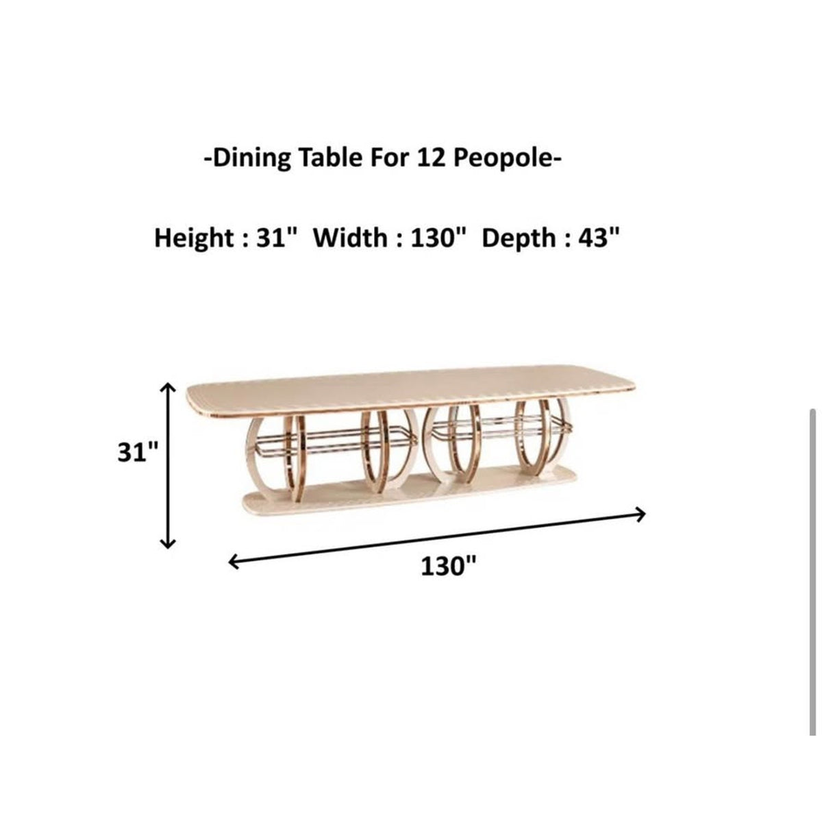 13-Piece Oversized Dining Set – Seats 12 – Retail $8,499 – Delivery Available