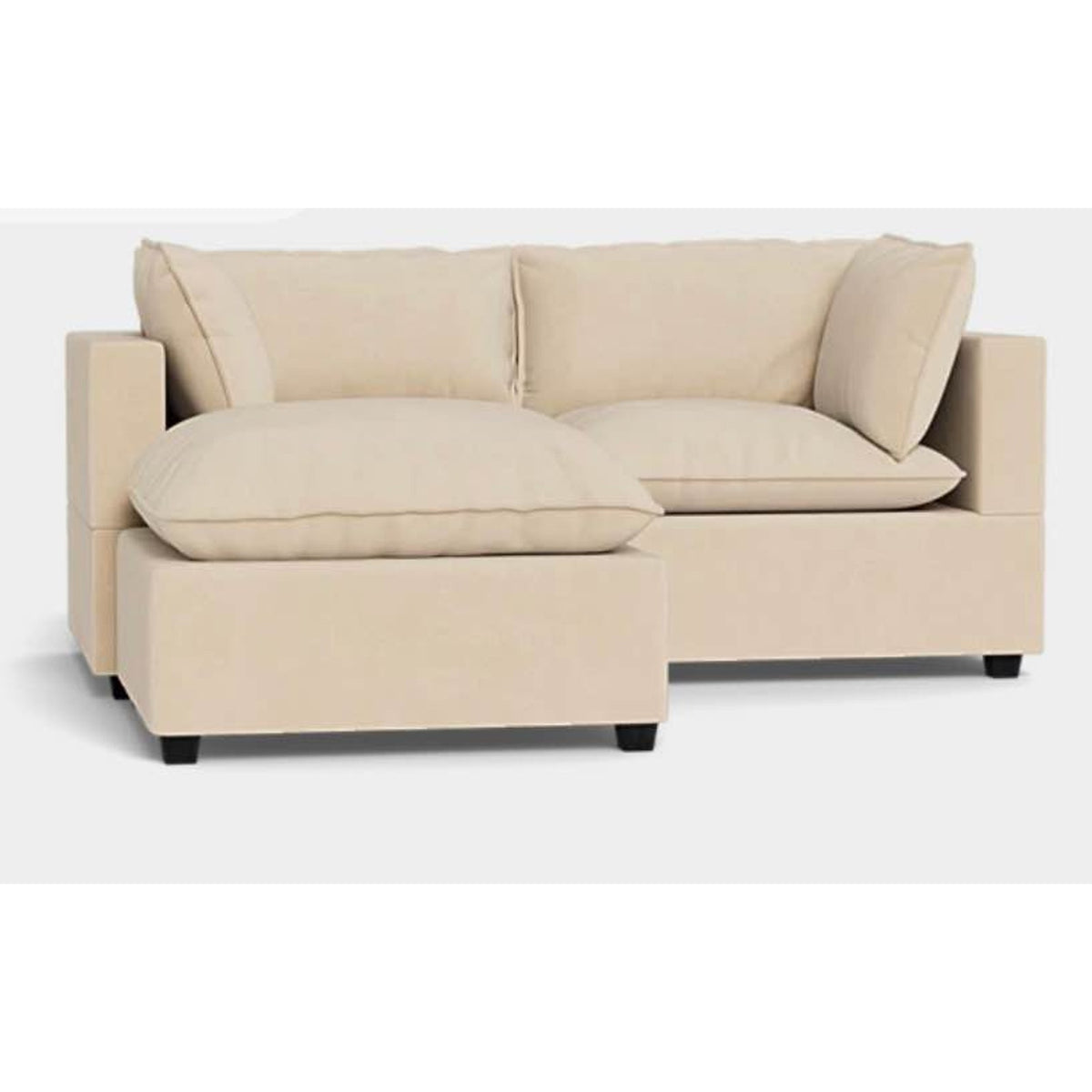 Albany Park Kova Pillow Cushion Sofa + Ottoman | Almond Performance Velvet | 86” Delivery Available