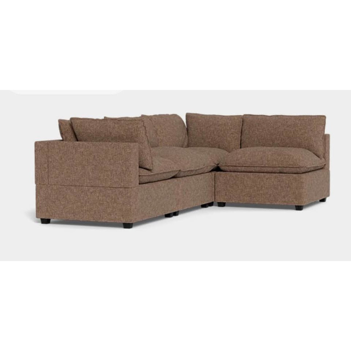 Albany Park Kova Pillow Cushion L-Shape Sectional Sofa | Mocha Performance Bouclé Delivery Available