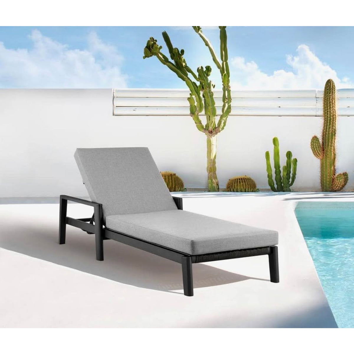 ☀️ Armen Living Adjustable Outdoor Chaise Lounge Chairs (2) Aluminum $2800 Retail Delivery Available