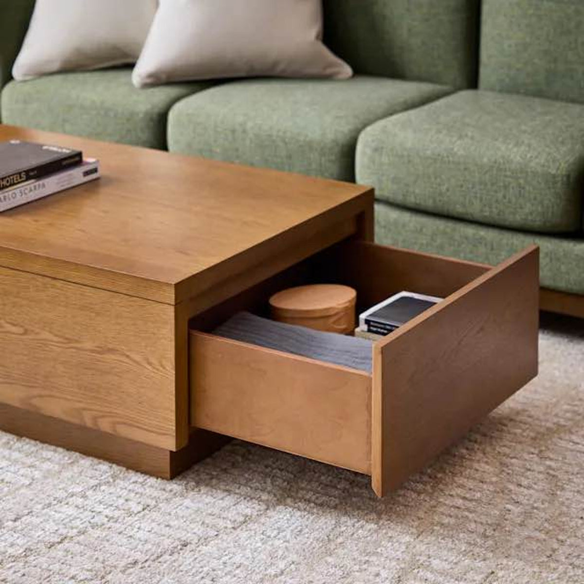New Article Leif Smoked Oak Storage Coffee Table – $699 Retail – Open Box – Delivery Available