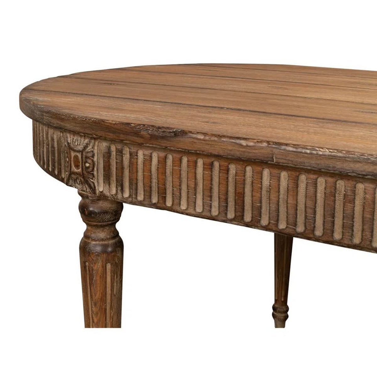 Sarreid Solid Pine Oval Dining Table | Farmhouse Pedestal Table $4k Retail - Open Box Delivery Avail