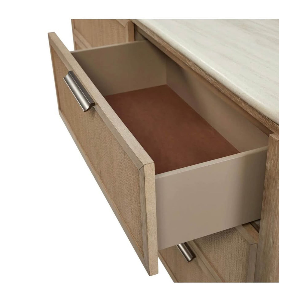 Bernards Trilogy Toffee 6-Drawer Dresser with Faux Stone Top – New Open Box - Delivery Available
