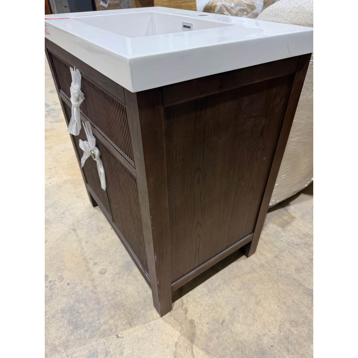 30” Bathroom Vanity - Cracked Top - $1,000 Retail Birch Lane - Dark Wood Base - Delivery Available